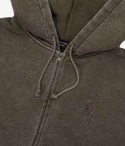 Passport Solid Workers Zip-Sweatshirt avec capuchon (washed bark)