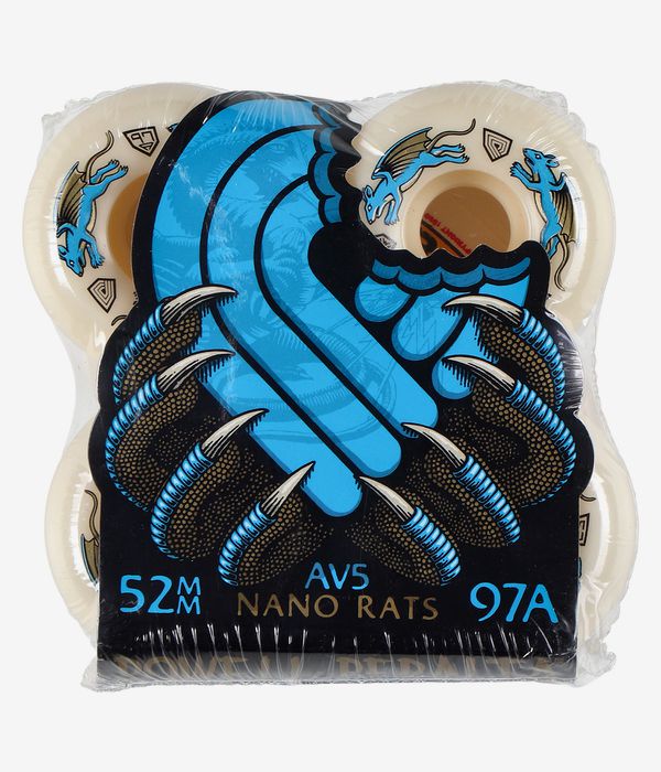 Powell-Peralta Dragons Nano Rat AV5 Asymmetrical Narrow Ride Wheels (offwhite) 52 mm 97A 4 Pack