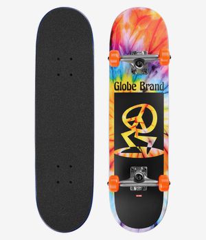 Globe Peace Man Mid 7.6" Complete-Skateboard (spiral dye black)