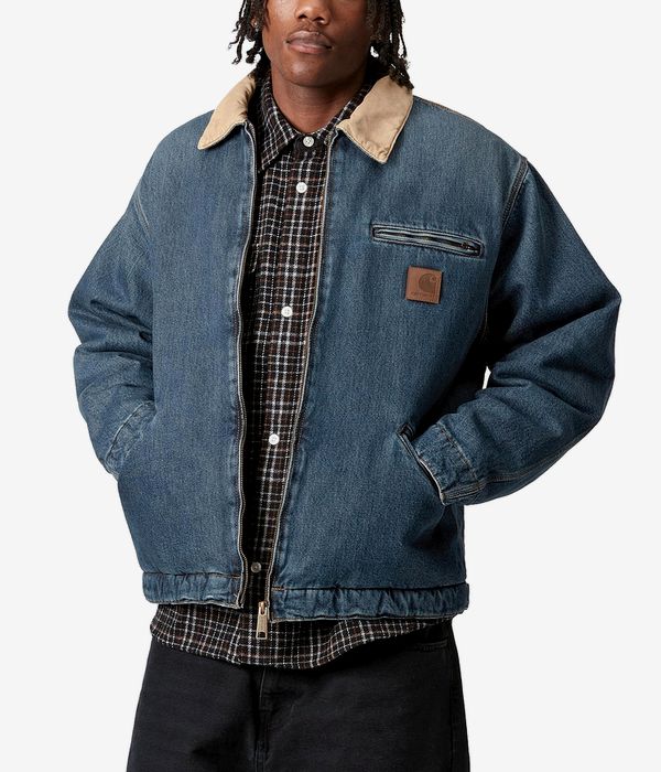 Carhartt WIP OG Detroit Smith Veste (blue dusty h brown worn used was)