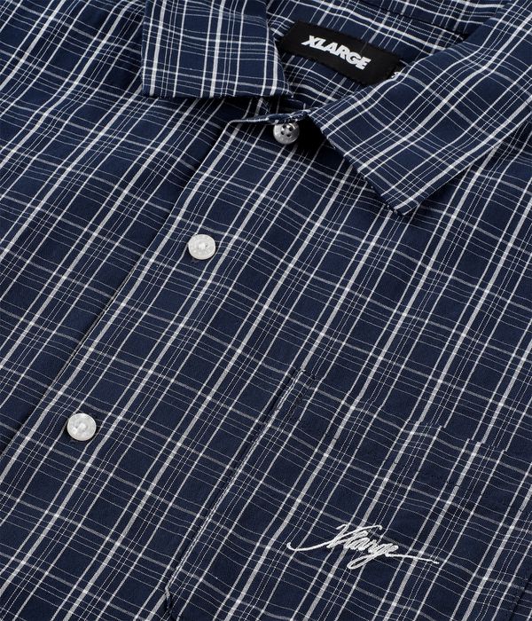 XLarge x Crenshaw Skate Club Embroidered Plaid Shirt (navy)