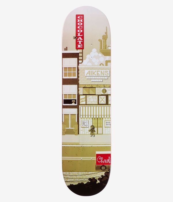 Chocolate Aikens Pixel City 8" Skateboard Deck (brown)