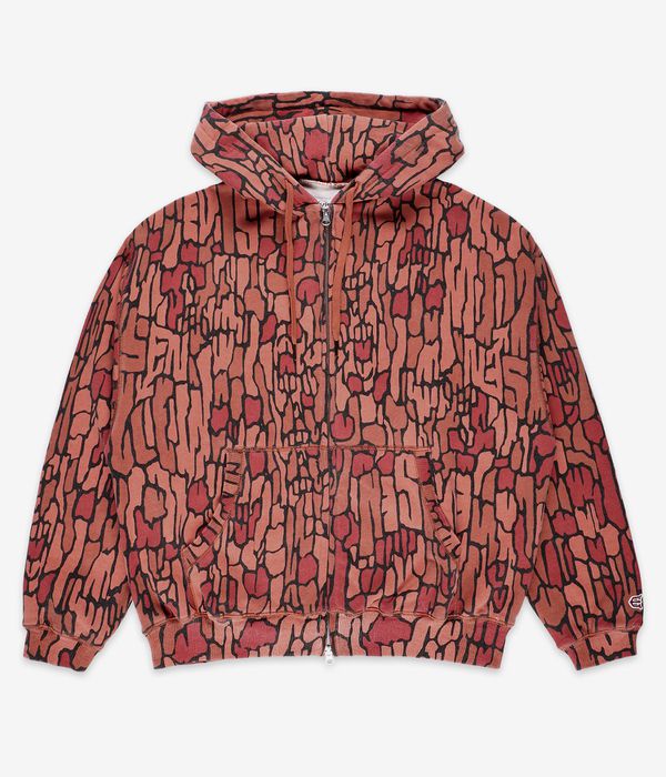 Evisen Dokuro Camo Felpa Hoodie con zip (orange)