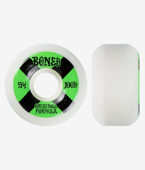 Bones 100's-OG #4 V5 Wheels (white green) 54mm 100A 4 Pack