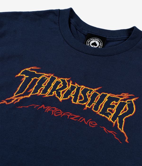 Thrasher Cracked T-Shirty (navy)