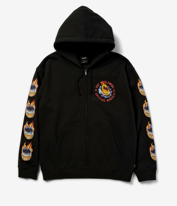 HUF x Spitfire Chrome Head Zip-Hoodie (black)