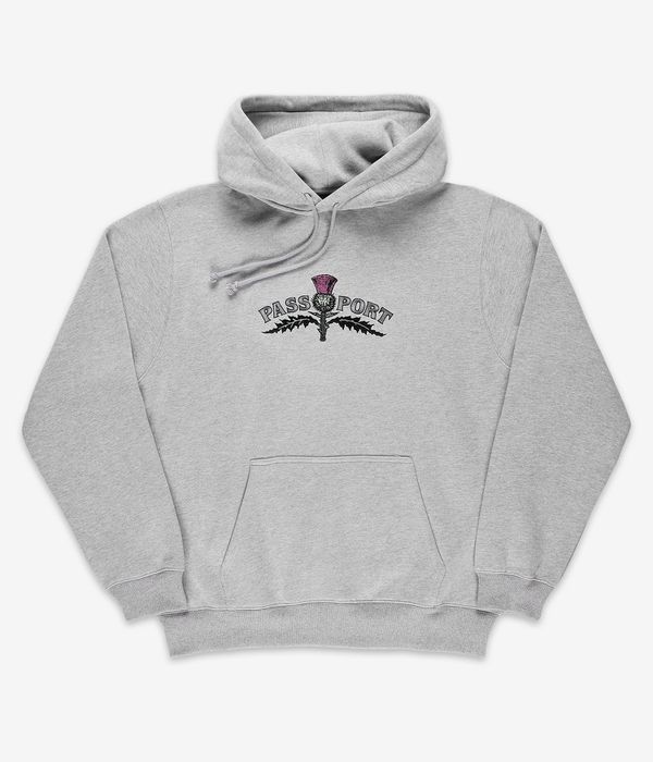 Passport Thistle Emb Hoodie (grey heather)