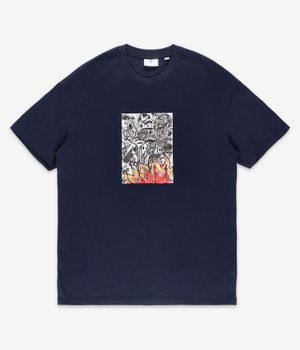 Poetic Collective Burning Skull T-Shirt (navy)