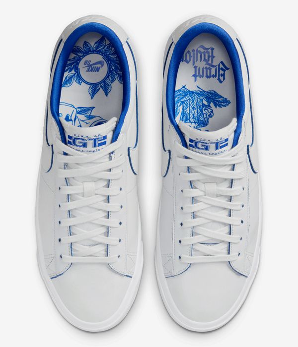 Nike SB Zoom Blazer Low Pro GT PRM Schuh wummit white game royal online kaufen skatedeluxe