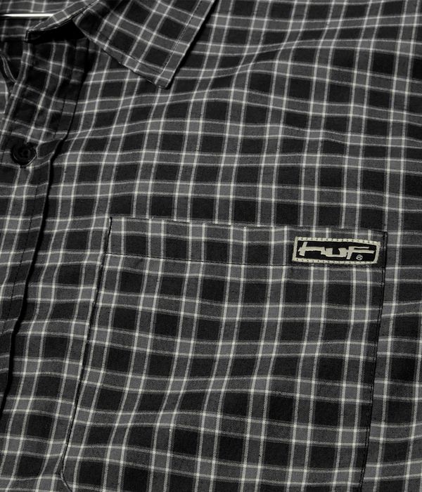 HUF Stretch Micro Plaid Hemd (black)