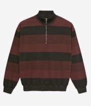 Polar Surf Half Zip Pique Sweatshirt (dirty black brownstone)