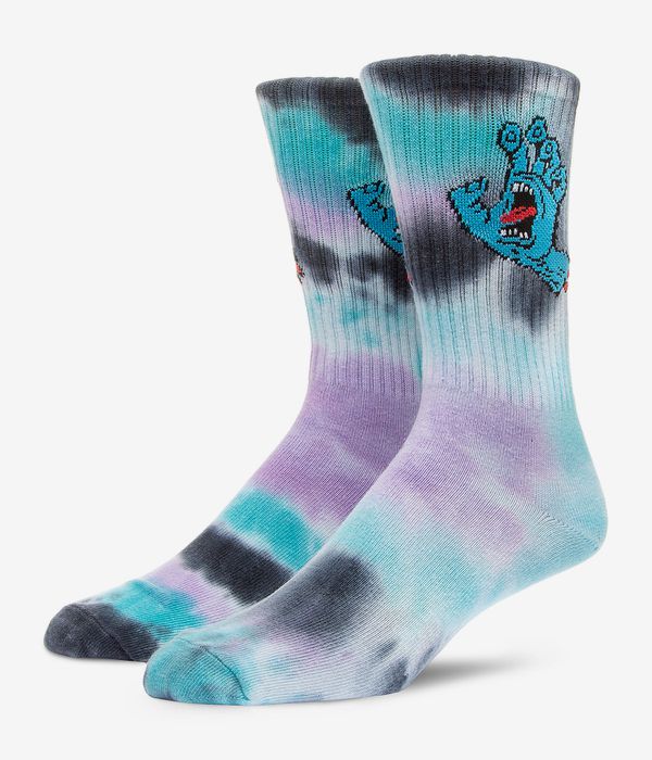 Santa Cruz Screaming Hand Socks US 9-11 (black tie dye)