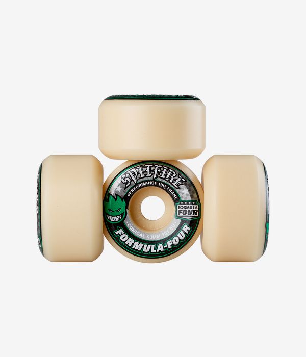 Spitfire Formula Four Conical Ruedas (white green) 53 mm 101A Pack de 4