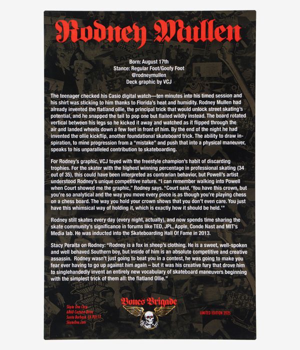 Powell-Peralta Mullen BB S16 Limited Edition 7.4" Skateboard Deck (black gold)