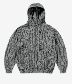 Butter Goods Lowland Camo Felpa Hoodie con zip (washed black)