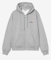 Carhartt WIP American Script Bluza z Kapturem na Zamek (grey heather)