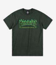 Thrasher Flame Camiseta (forest green black)