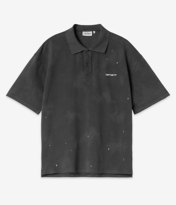 Carhartt WIP Painter Polo-Shirt (black destroy wash splatter)