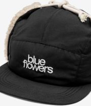 Blue Flowers Witness Ear Flap Cap (black)