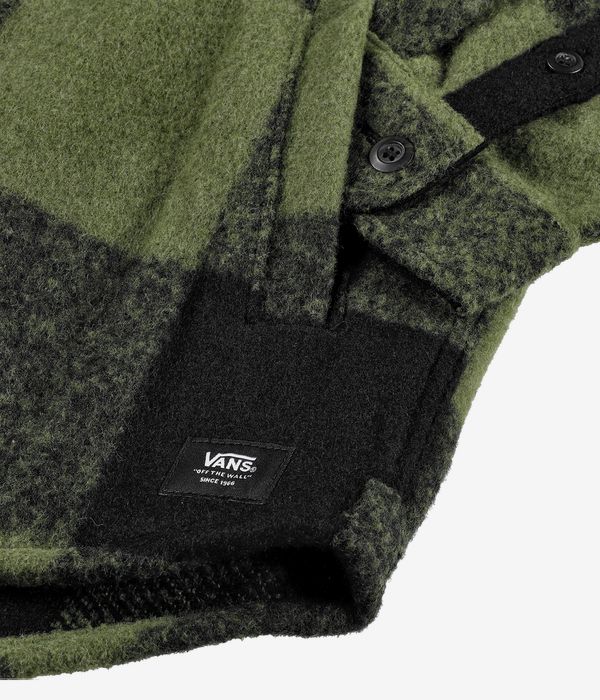 Vans Denby Fuzzy Shacket Shirt Jacke (black loden green)