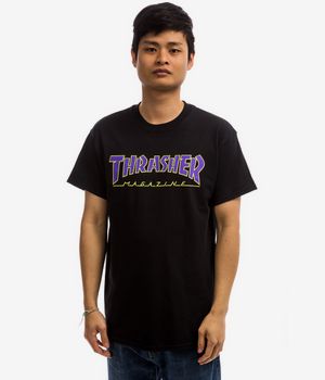 Thrasher Outlined T-Shirt (black purple)