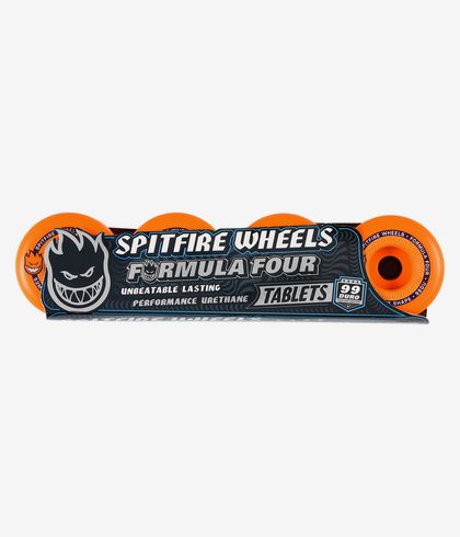spitfire formula four tablets wiel neon orange 53mm 99a 4 pack