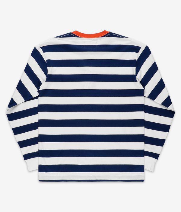 Tired Skateboards Squiggly Logo Striped Pocket Long sleeve (red navy)