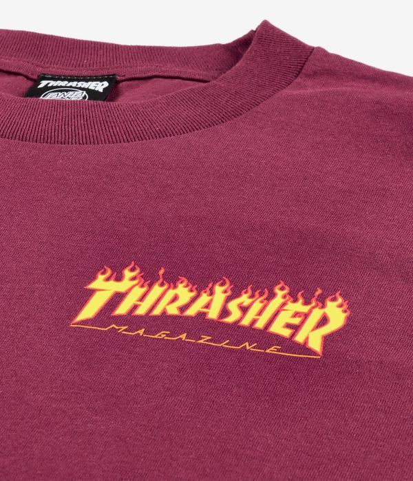 Thrasher x Santa Cruz Flame Dot Camiseta (burgundy)