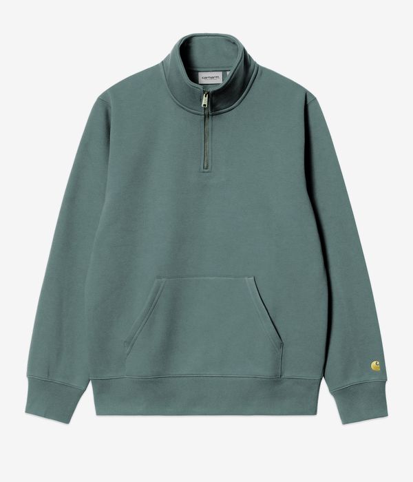 Carhartt WIP Chase Neck Zip Sweatshirt (silver pine gold)