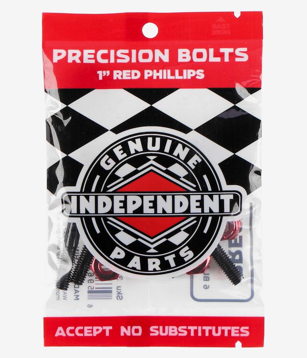 Independent 1" Bouten pakket (black red) Phillips Flathead (countersunk)