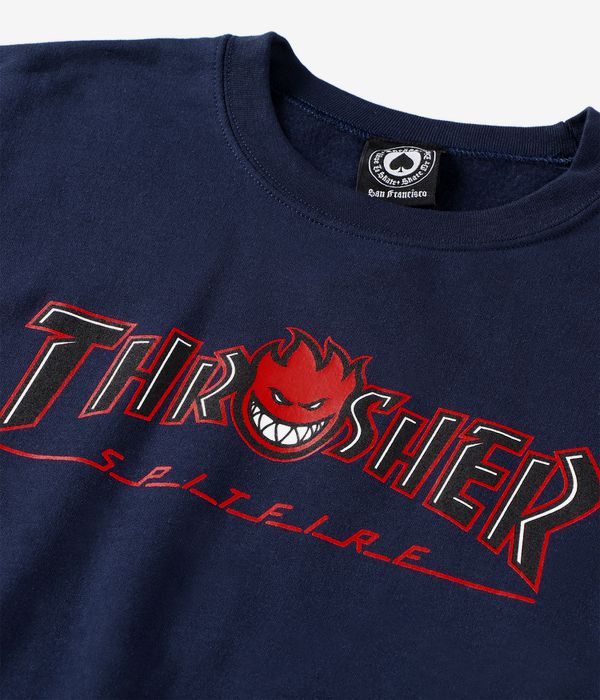 Thrasher x Spitfire Big Head Outline Sweatshirt (navy)