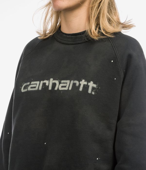 Carhartt WIP Painter Sweatshirt women (black destroy wash splatter)