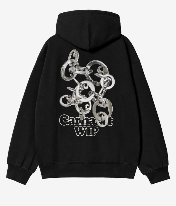 Carhartt WIP Charm Link Hoodie (black silver stone washed)