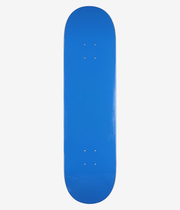 Fucking Awesome Lopez Embossed Photo Twintail 8.38" Skateboard Deck — full bottom view showing solid blue underside with visible truck mounting holes; no printed graphics or text. Clean studio image; white background.