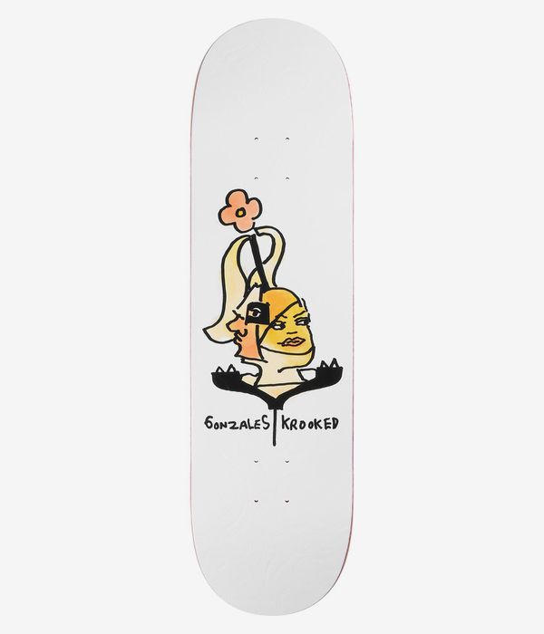 Krooked Gonzales Aster 8.62" Planche de skateboard (white)