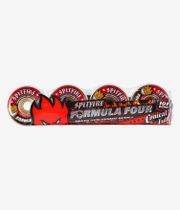Spitfire Formula Four Conical Full Wheels (white red) 56mm 101A 4 Pack