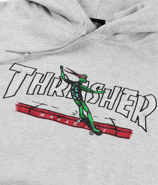 Thrasher Red Curb Hoodie (ash grey)