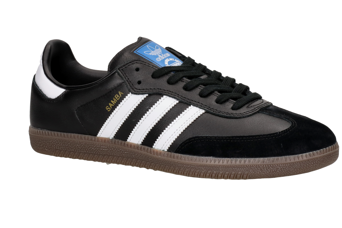 Shop adidas Skateboarding Samba Shoes (core black white stripes
