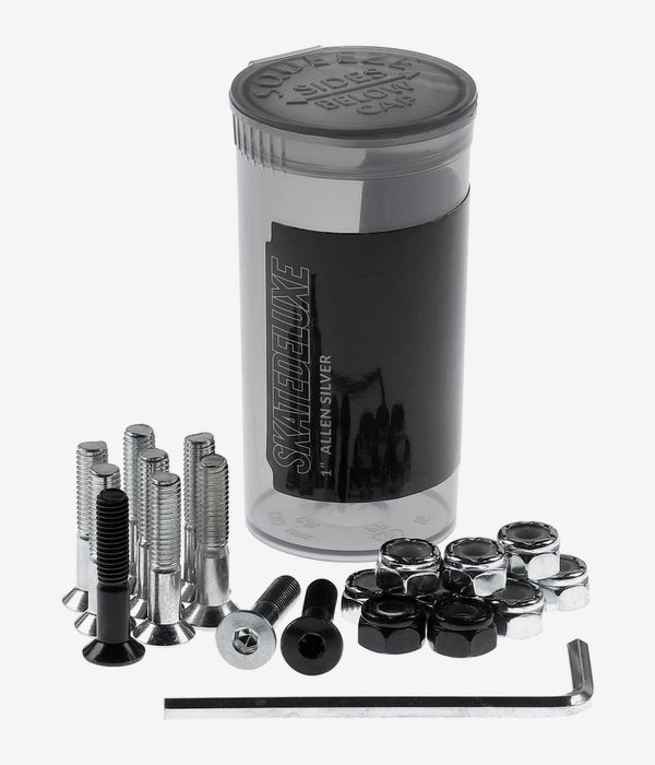 skatedeluxe Premium Bolts 1" Kit di montaggio (silver black) Esagono cavo Testa svasata