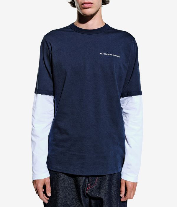 Pop Trading Company Logo Long sleeve (navy)