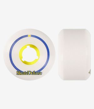 skatedeluxe Retro Conical Rouedas (white yellow) 55mm 100A Pack de 4