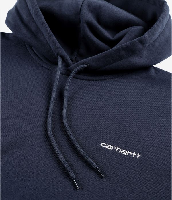 Carhartt WIP Script Embroidery Felpa Hoodie (air force blue white)