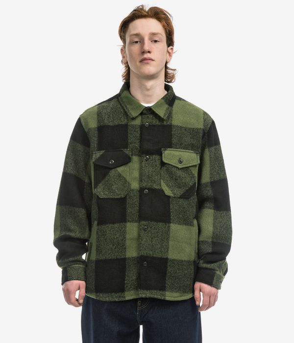 Vans Denby Fuzzy Shacket Shirt Jacke (black loden green)