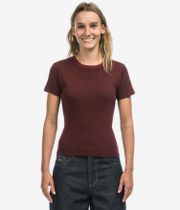 Iriedaily 2 Tone Rib T-Shirt women (black red)