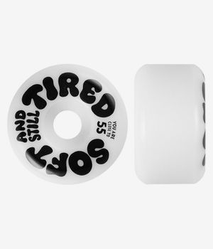 Tired Skateboards Soft And Still Tired Wheels (white) 55mm 101A 4 Pack