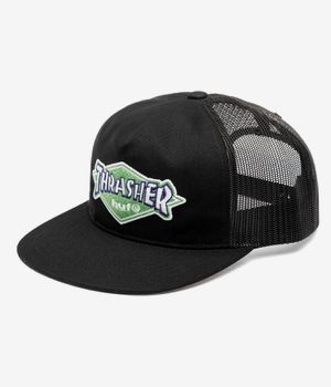 HUF x Thrasher Logo Twill Trucker Casquette (black)