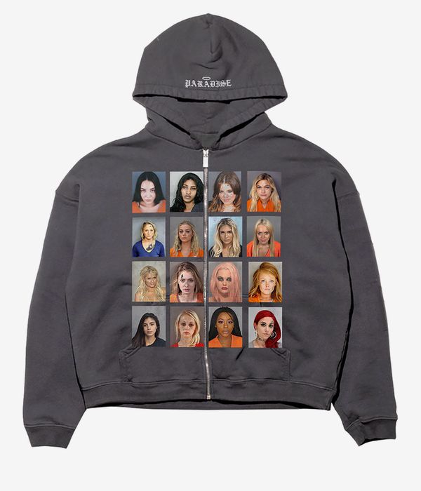 Paradise NYC Bad Girls Felpa Hoodie con zip (vintage black)
