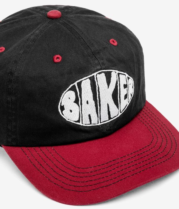 Baker Sprayed Oval Snapback Casquette (black red)