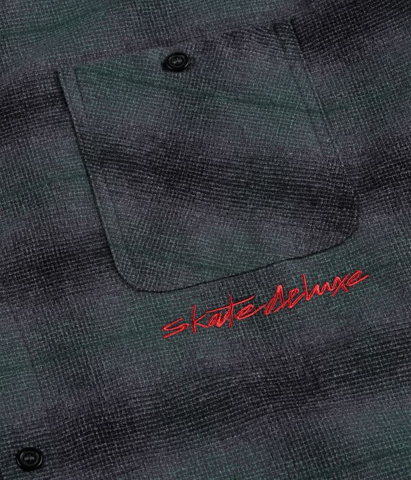 skatedeluxe Script Flanell Organic Shirt (dark green check)