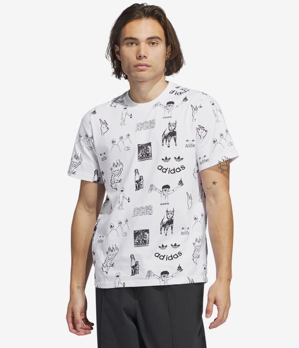 Shop adidas Dill G 2 T Shirt white black online skatedeluxe